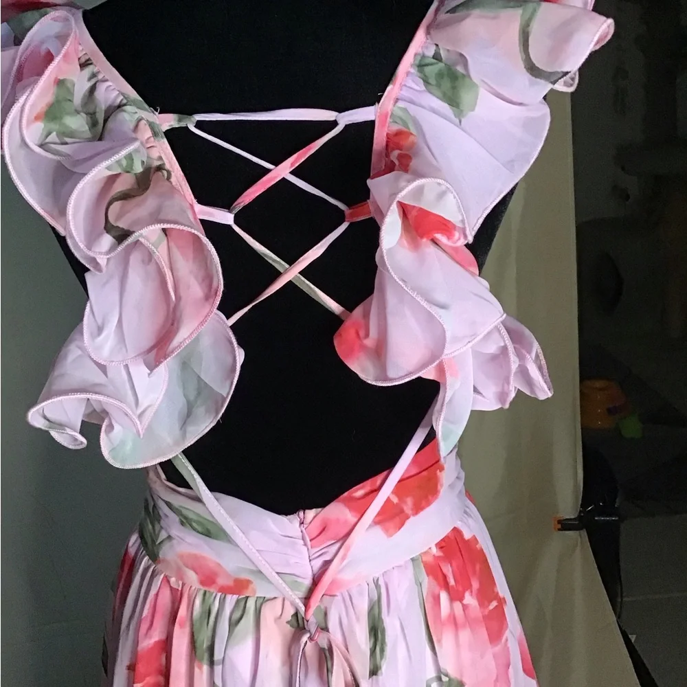 Floral Ruffle Maxi Dress - Picture 8 of 11